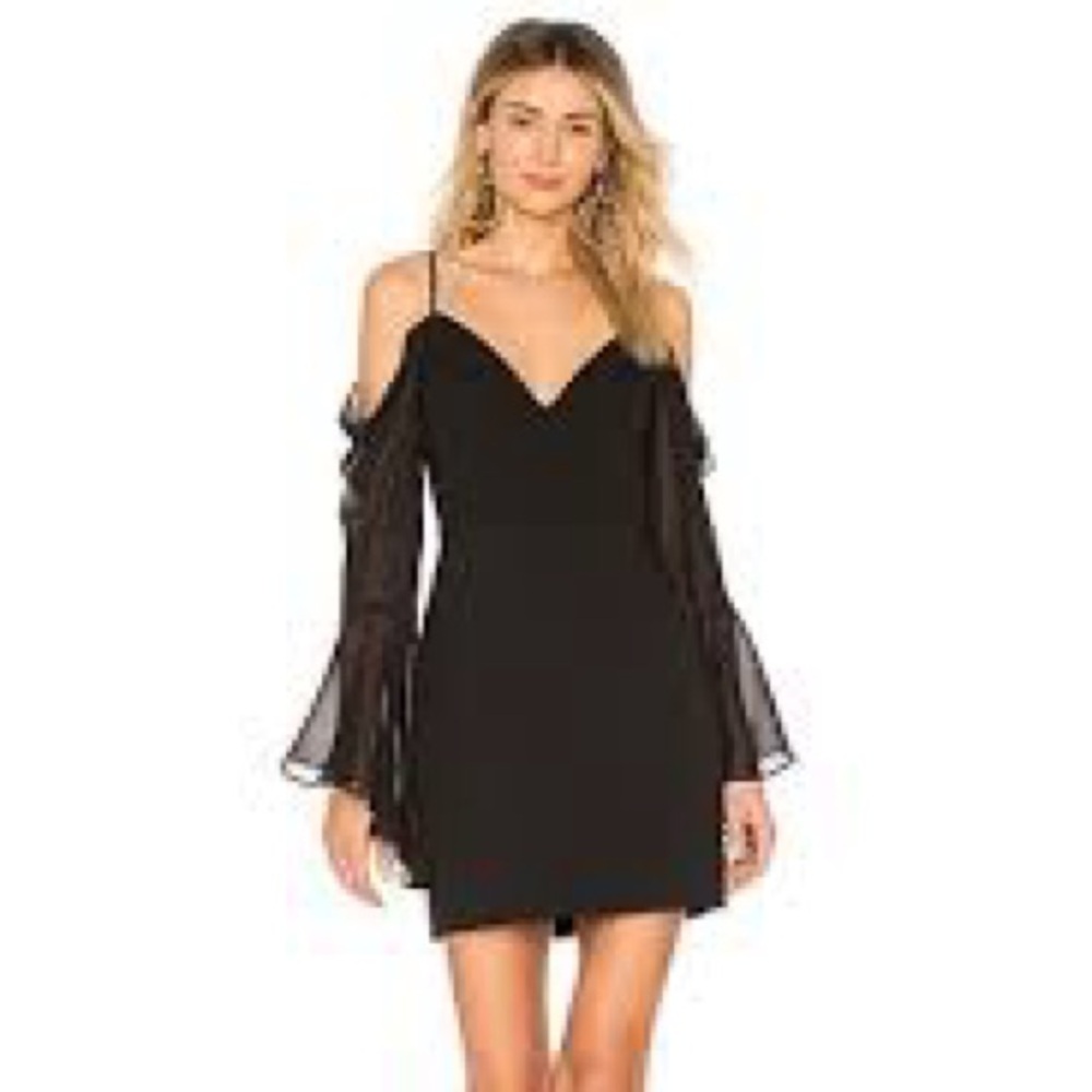 BCBGMaxAzria Black Sheer Sleeve Mini Dress